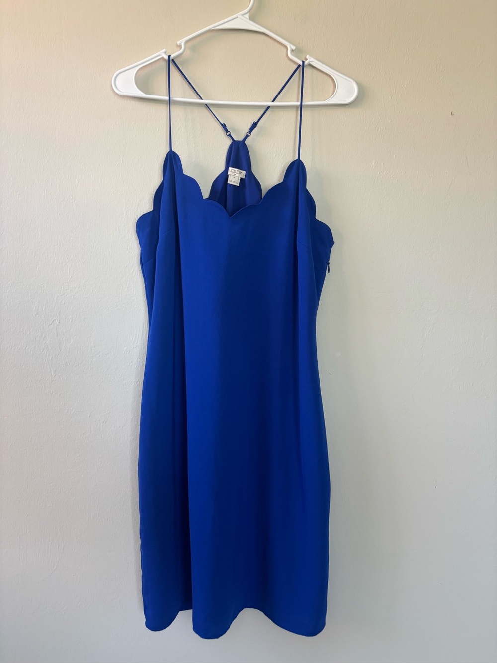 J Crew Womens Size 6 Dress Scalloped Royal Blue Lined